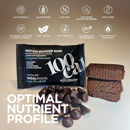 Chocolate Protein Bar Brownie | High Protein, Gluten Free Keto Snack with Vegan Protein for Healthy Gut and Weight Loss | Clean Protein Bars made with Organic Ingredients, Ashwagandha and MCT Oil | Wholesome Yum High Fiber Low Calorie Snacks 100 Calori...