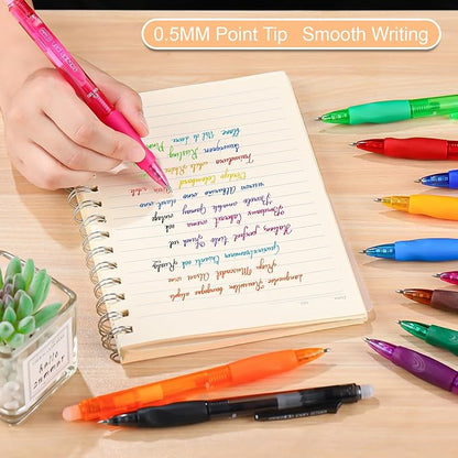 USUAL Retractable Erasable Pens 12 Colored Erasable Gel Pen 0.5mm Erasable Gel Pens Black Make Mistakes Disappear Smooth Writing Pen Office Back-to-School Supplies (6 Black 6 Blue)