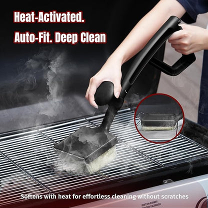 SHINESTAR Grilling Brush Bristle Free Replacement Head (No Handle) – BBQ Cleaning Head for Cast Iron & Stainless Steel Grates, Compatible with Outdoor Grill Brush, Black