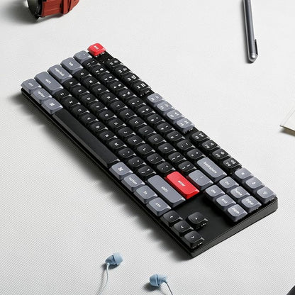 Keychron K1 Pro RGB Ultra-Slim QMK/VIA Custom Bluetooth Wireless/USB Wired Mechanical Keyboard with Low-Profile Gateron Brown Switch, PBT Keycaps TKL Layout Computer Keyboard for Mac Windows Linux