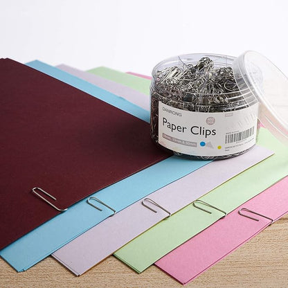 650 PCS Paper Clips Assorted Sizes, Small Medium and Large (1.1", 1.3" & 2"), Paperclips for Office, School, Home Supplies-Silver