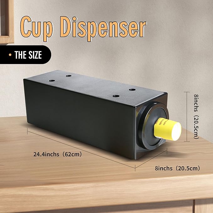 CMI Commercial Cup Holder,Beverage Dispenser,Cup Dispenser Countertop Cup Organizer,Coffee Cup Dispenser Organizer,Paper Cup Holder,Stackable Countertop Design, Black Color-Pack of 1（ Individual ）