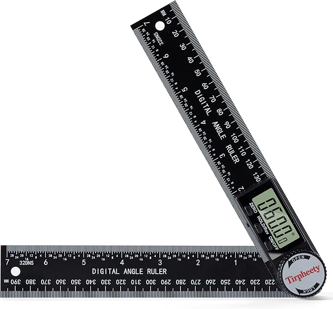Digital Angle Finder Protractor, 3rd Generation Quick Display Angle Gauge Ruler, 7-Inch (200mm) Professional Measuring Tool for Woodworking, Carpentry, and Construction(plastic）