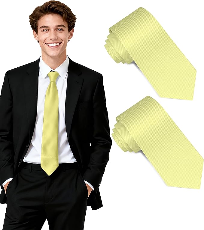 Fineknot Black Ties for Men, Formal Neckties for Men, Solid Color Mens Ties for Business, Wedding, Party, Mens Neck Tie