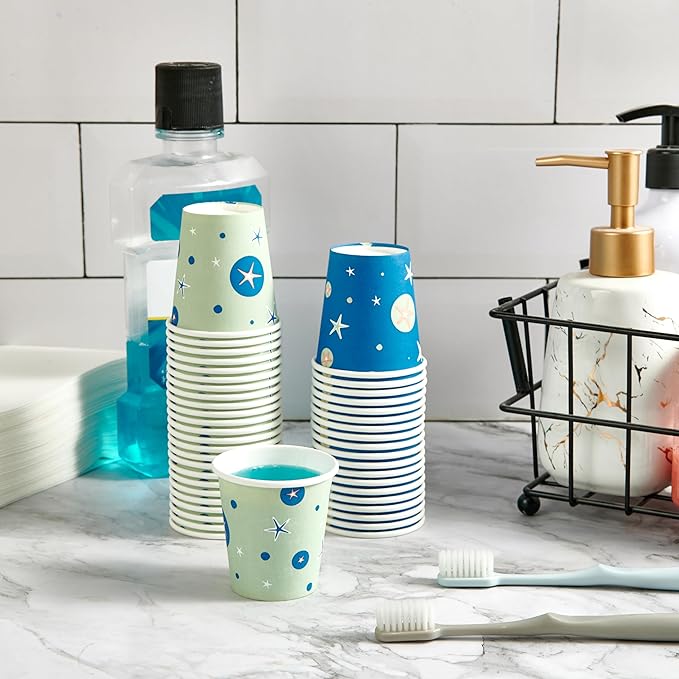 600 Pack 3 oz Paper Cups, Disposable Mini Cups for Mouthwash Espresso Snack Used for Bathroom, Party, Picnic, Travel and Events