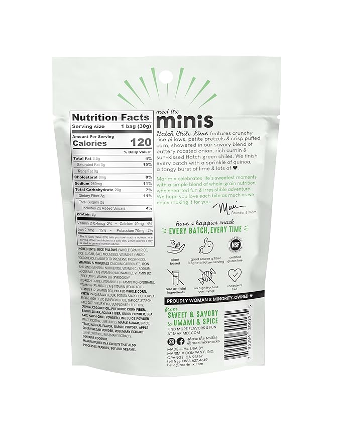 Marimix Mini Snack Mix - 6 pack (Mini Hatch Chile Lime, 6 Pack)