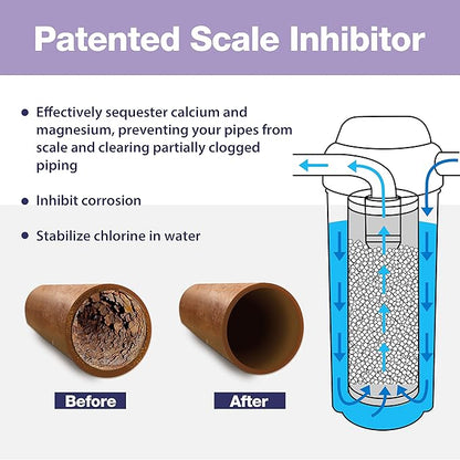 iSpring Whole House Water Filter,20" x 4.5", Reduces Scale Water Filters, Whole House Water Filtration System, Filter Made in the USA, Model:WDS150K, Blue