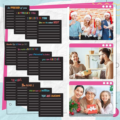 Yinder 24 Pcs Inspirational Sticky Notes Christmas Stocking Stuffers Motivational Sticky Notes Pad Employee Appreciation Gift Bulk for Teacher Nurse Coworker Office 3 x 3'' (Appreciation,Black)