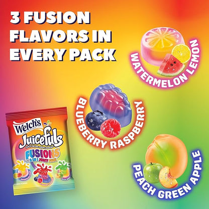 Welch's Fruit Snacks, Juicefuls Fusions, Assorted Fruit Flavor, Stocking Stuffers, Bulk Pack, Gluten Free, Natural Colors & Flavors, 0.8oz (Pack of 50)