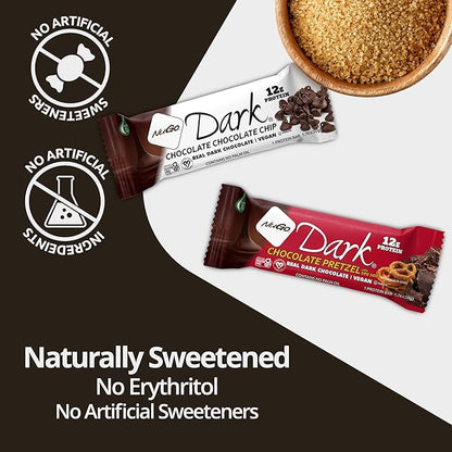 NuGo Dark Chocolate Mocha, 11g Protein Bar, Vegan, Gluten Free, Non-GMO, Kosher Pareve, 24 Count