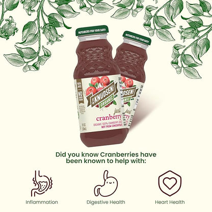 R.W. Knudsen Organic Just Cranberry Juice, 8 fl oz (12 Pack)