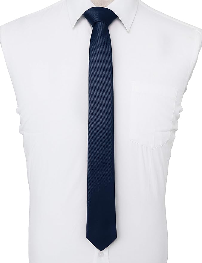 RBOCOTT 2.4" Solid Color Skinny Tie for Men Slim Necktie(6cm)
