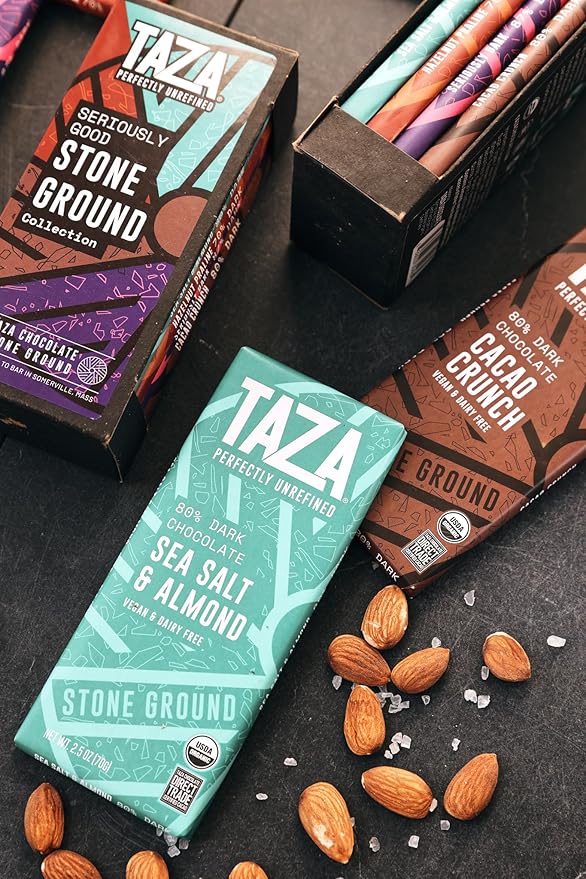 Taza Chocolate Organic Seriously Good Dark Chocolate Bar Variety Pack Bundle, 2.5 oz (4 count), Vegan