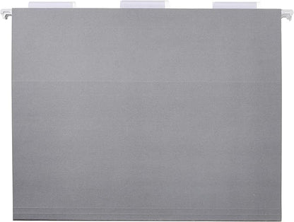 Amazon Basics Hanging File Folders, Letter Size, Gray, 25-Pack