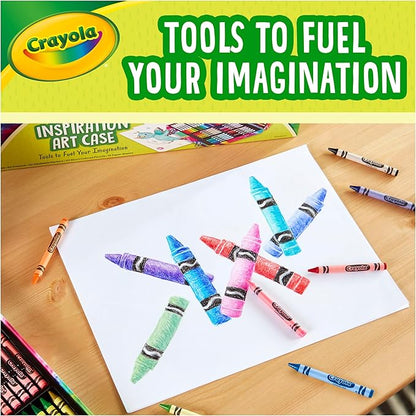 Crayola Inspiration Art Case Coloring Set - Tie-Dye (140ct), Art Supplies Set For Kids, Travel Drawing Kit, Holiday & Christmas Gift for Girls & Boys, Ages 5+ [Amazon Exclusive]