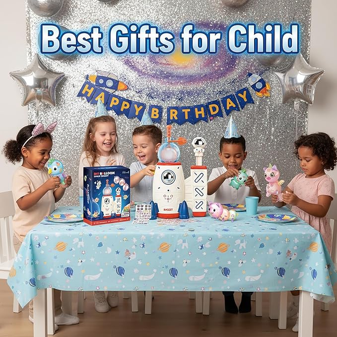 219pcs Space Magic DIY Balloon Kit with Pump, Sticky Balloon Maker Craft, Includes Bouncy Balloons, Stickers & Accessories, DIY Creative Activity Gift for Girls Boys Ages 3+
