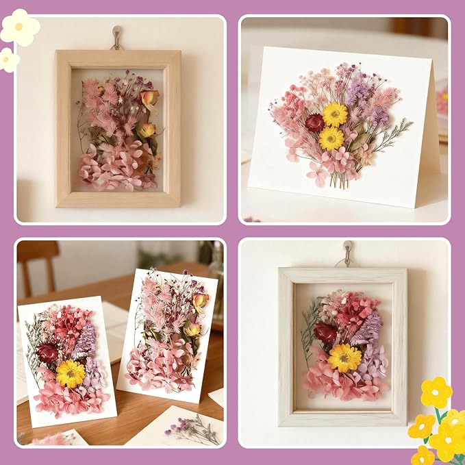 2PCS Dried Flowers Kit, Natural Dried Flowers Kit for DIY Crafts, Scrapbook, Card Making (Style15_28)