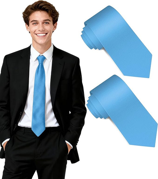 Fineknot Black Ties for Men, Formal Neckties for Men, Solid Color Mens Ties for Business, Wedding, Party, Mens Neck Tie
