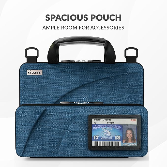 UZBL 11-11.6 Inch Always-on Chromebook Protective Hard Case with Accessory Pouch and Adjustable Shoulder Strap
