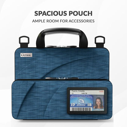UZBL 11-11.6 Inch Always-on Chromebook Protective Hard Case with Accessory Pouch and Adjustable Shoulder Strap