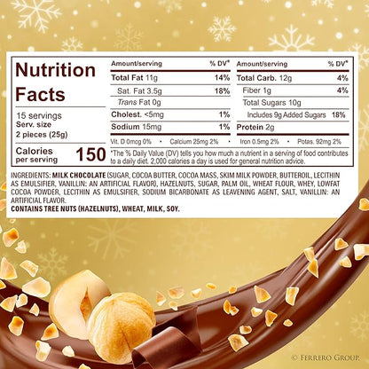 Ferrero Rocher, Premium Gourmet Milk Chocolate Hazelnut, Individually Wrapped, Chocolate Gift Box, 30 Count, 13.2 oz (Pack of 2)