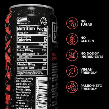 Drink LMNT Sparkling Electrolyte Drink - Watermelon Salt | 12-Count