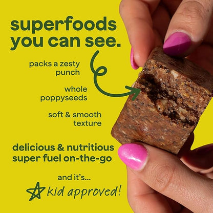 The Bomb Co. Blender Bomb Bar, Lemon Poppyseed, Superfood Snack Bar for the Body’s Natural Defense, Almond Butter, Hemp Seeds, Chia Seeds, Flax Seeds, Lemon Juice Powder, Sea Salt, Aloe Vera, 9 Bars