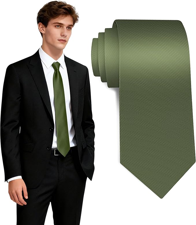 Fineknot Black Ties for Men, Formal Neckties for Men, Solid Color Mens Ties for Business, Wedding, Party, Mens Neck Tie