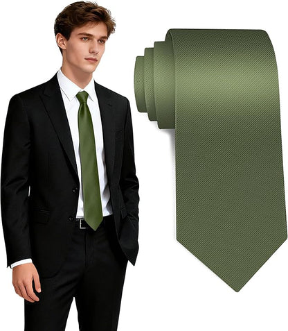 Fineknot Black Ties for Men, Formal Neckties for Men, Solid Color Mens Ties for Business, Wedding, Party, Mens Neck Tie