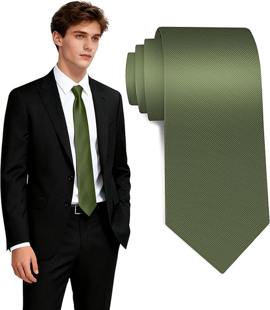 Fineknot Black Ties for Men, Formal Neckties for Men, Solid Color Mens Ties for Business, Wedding, Party, Mens Neck Tie