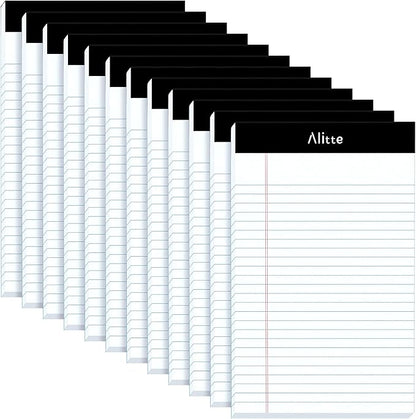 Legal Notepads 5x8, Pack of 12 - Perforated Narrow Ruled Writing Pad - Premium Thick Paper, No Ink Bleeding - Blank Legal Pads For Home, Office, School, Business - 50 Sheets Per Notebook