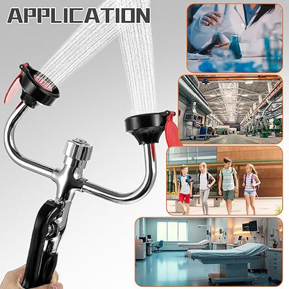 Handheld Eyewash Station Emergency Portable Eye Face Wash Kit Spray Head with 140mm Drench Hose for Labs Industrial Safety First Aid