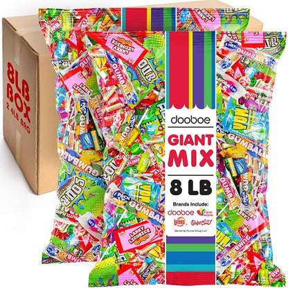 Dooboe - Candy Assortment Bulk - 8 Pounds - Variety Pack Candies - Trick or Treat Individually Wrapped Favors - Pinata Filler Candies - Gifting Novelty Candy