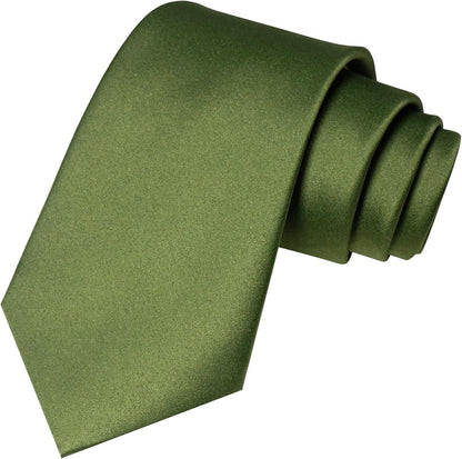 RBOCOTT Solid Color Tie and Pocket Square Hankerchief with Lapel Pin Set for Men