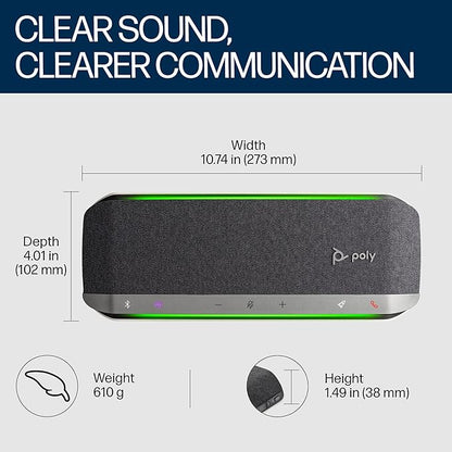 Poly Sync 40+ Smart Speakerphone (Plantronics) - Flexible Workspaces - Connect to PC/Mac via BT700 Adapter and Smartphones via Bluetooth - Certified for Microsoft Teams – Amazon Exclusive