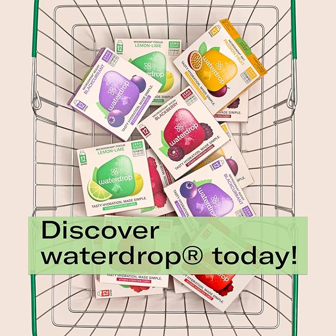 Waterdrop Hydration Cubes With Vitamin C, B Vitamins and Electrolytes, 4 Flavor Electrolyte Variety Pack, Flavored Water Enhancer Cubes for Still & Sparkling Water, Low Calorie, Sugar Free, 48 Count