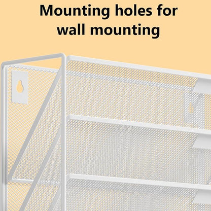 Kuntine.B Wall File Organizer Office Hanging Magazine Holder Wall File Organizer for Office Home (White, 6 Tier)