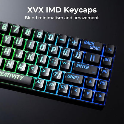 XVX HE68 Max Rapid Trigger Keyboard 60% Percent,Hall Effect Keyboard with Gateron Magnetic Jade Max Switch,CNC Aluminum Frame Custom Mechanical Key Board for PC/Laptop/Xbox/PS4/PS5,Miami Theme, Black