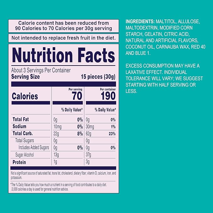 Welch's Zero Sugar Fruity Bites, Island Fruits Snack Pack, Gluten Free & Sugar Free Snacks, 3oz Snack Pack (Pack of 1)