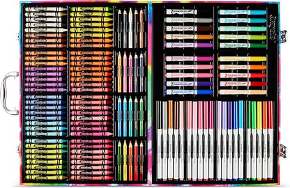 Crayola Inspiration Art Case Coloring Set - Tie-Dye (140ct), Art Supplies Set For Kids, Travel Drawing Kit, Holiday & Christmas Gift for Girls & Boys, Ages 5+ [Amazon Exclusive]