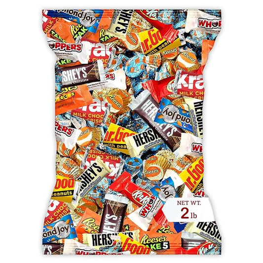 Chocolate Assorted Bulk Candy - 2 LB Chocolate Candy Variety Pack - Bulk Milk & Dark Chocolates Candies - BulkCandy Mix for CandyBags - Chocolates Variety Pack 2lb - Choco Candies