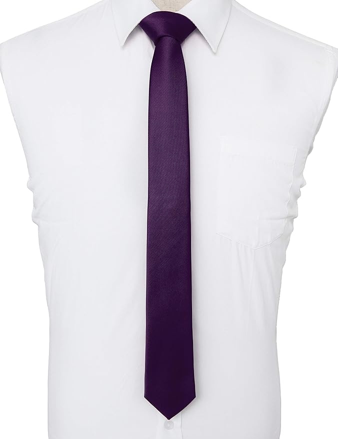 RBOCOTT 2.4" Solid Color Skinny Tie for Men Slim Necktie(6cm)