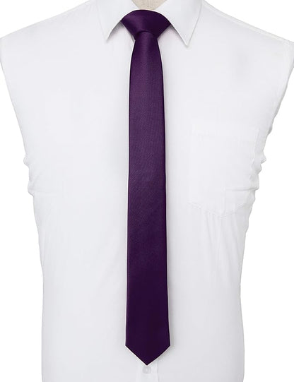RBOCOTT 2.4" Solid Color Skinny Tie for Men Slim Necktie(6cm)