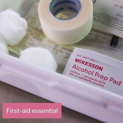 McKesson Alcohol Prep Pads [400 count] 70% Isopropyl, Individually Wrapped Wipes, Sterile, Medical-Grade, First Aid, Medium