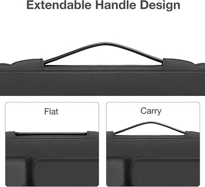 MOSISO 360 Protective Laptop Case 16 inch, 15-15.6 inch Laptop Sleeve Compatible with MacBook Pro 16, HP Acer Dell Lenovo ASUS Notebook,Side Open Bag with 2 Raised&1 Flapover Pockets, Black