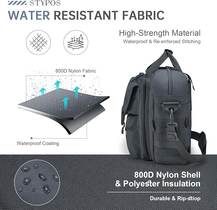 Large Tactical Laptop Bag for Men, Military 17.3 Inch Computer Bag Briefcase with Passport Wallet, Carry on Messenger Bag