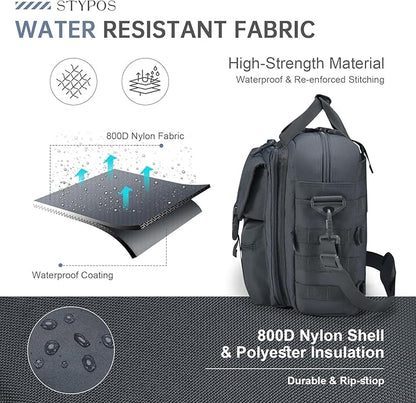 Large Tactical Laptop Bag for Men, Military 17.3 Inch Computer Bag Briefcase with Passport Wallet, Carry on Messenger Bag