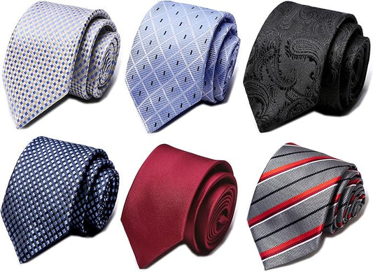 Tie For Men Necktie Woven Jacquard Neck Ties Set 6 PCS