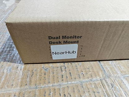 NearHub Dual Monitor Desk Mount for 13-32" Computer Screen,Adjustable Gas Spring Monitor Arm,Each Arm Holds 4.4 to 22 lbs,Swivel/Tilt/Rotation,VESA 75X75mm 100X100mm,C Clamp & Grommet Mounting Base