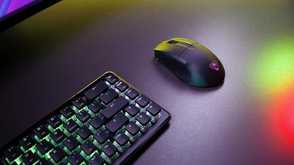 Turtle Beach Pure Air - Ultra-Light Wireless Ergonomic RGB Gaming Mouse, 26K DPI Optical Sensor, 125 Hour Battery, Dual Wireless System, Titan Optical Switches, Bluetooth, RGB Illumination - Black